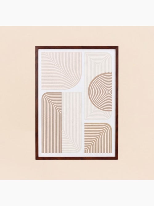 Toile en relief à motifs géométriques beiges, marrons 45x60cm - Kiabi