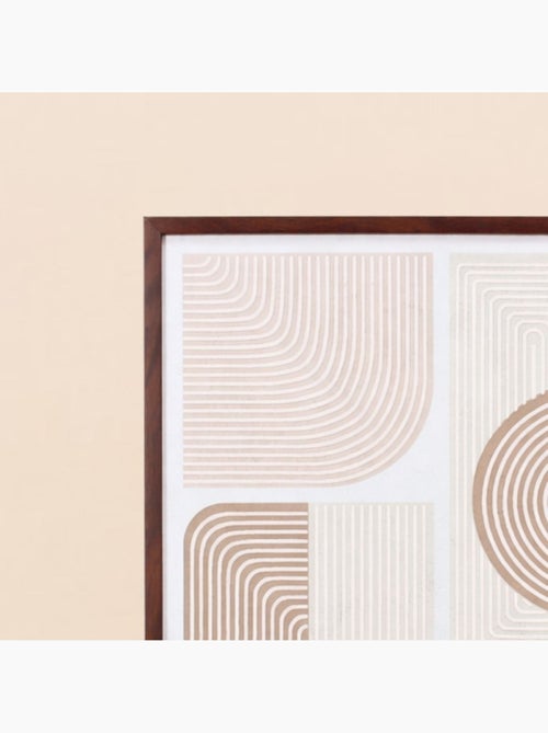 Toile en relief à motifs géométriques beiges, marrons 45x60cm - Kiabi