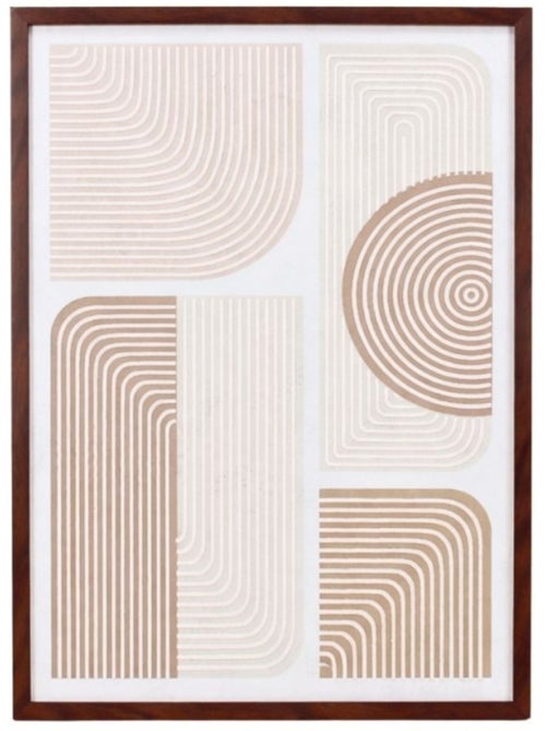 Toile en relief à motifs géométriques beiges, marrons 45x60cm - Kiabi