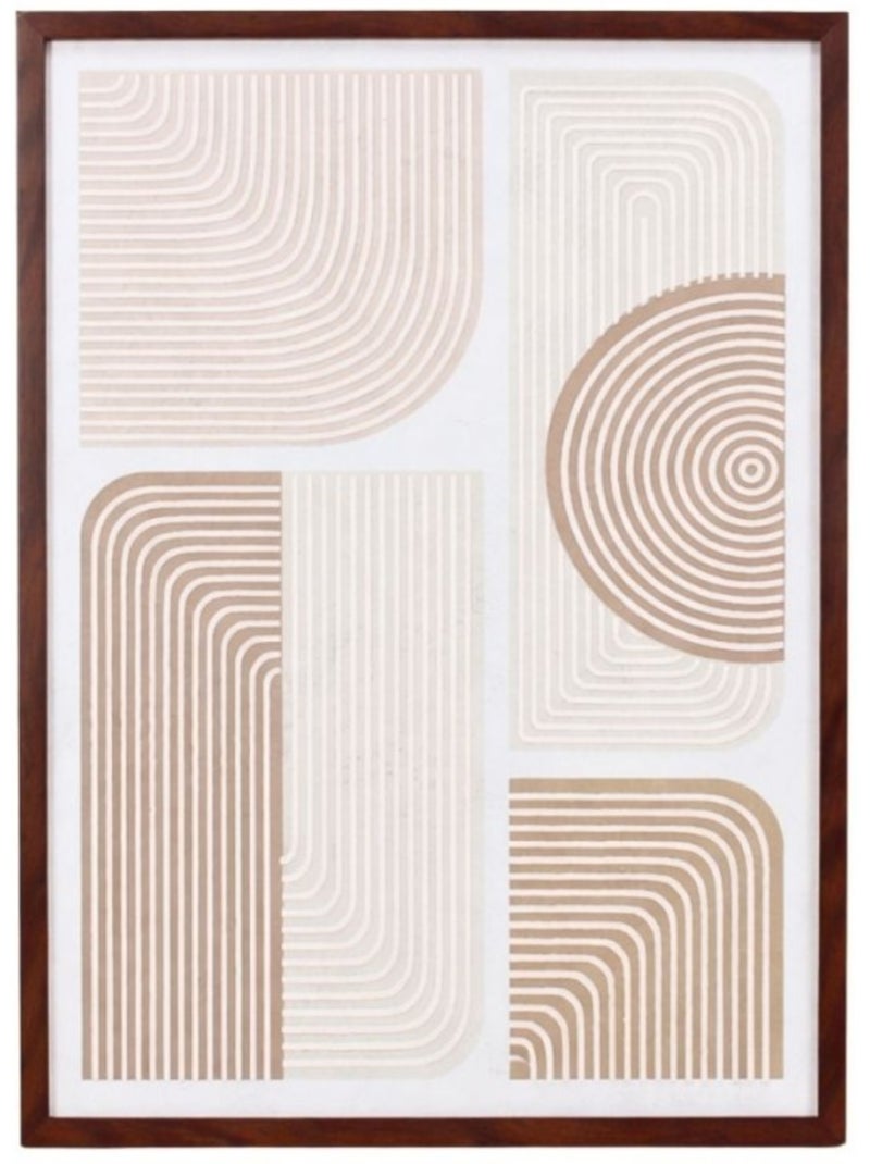 Toile en relief à motifs géométriques beiges, marrons 45x60cm Beige - Kiabi