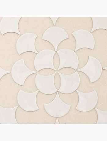 Toile en relief en lin avec motifs en céramique HOURIA