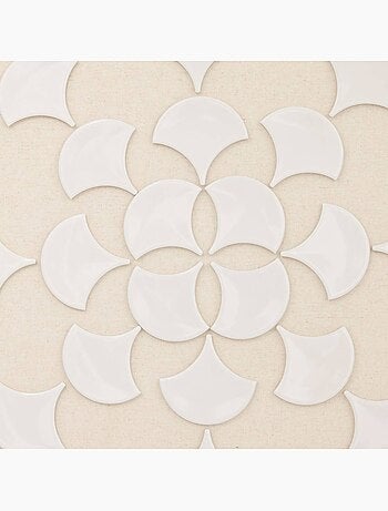 Toile en relief en lin avec motifs en céramique houria