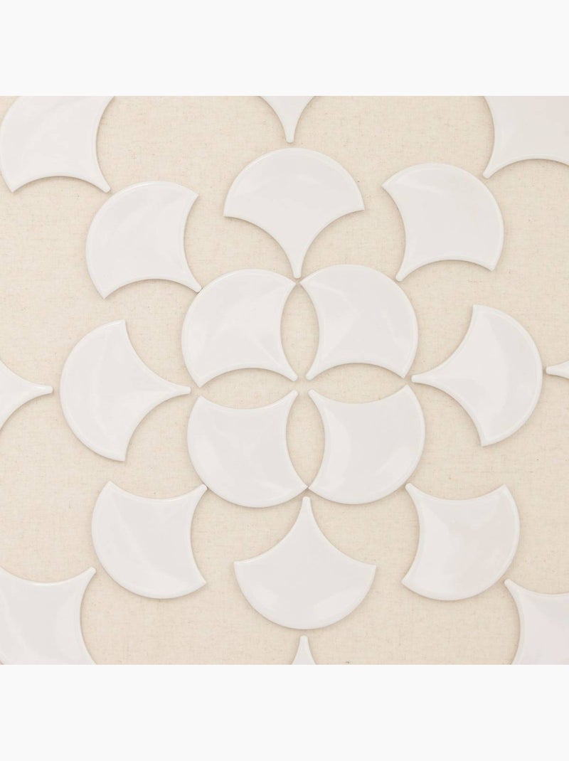 Toile en relief en lin avec motifs en céramique houria Beige - Kiabi