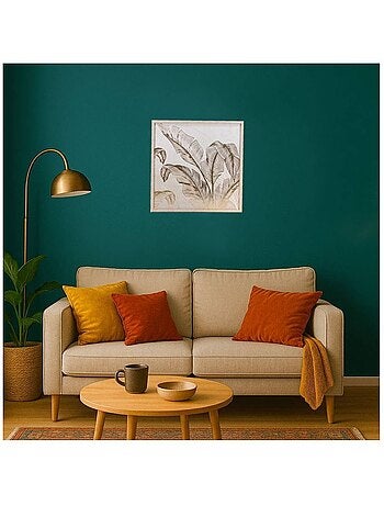 Toile en relief motifs feuilles dorées 50x50cm