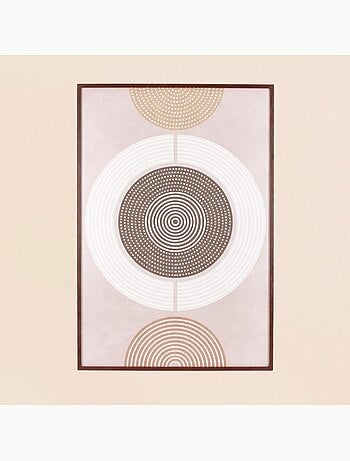 Toile en reliefs à motifs géométriques marrons 60x90cm