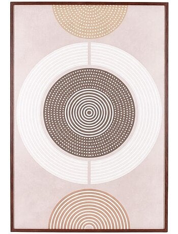 Toile en reliefs à motifs géométriques marrons 60x90cm