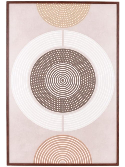 Toile en reliefs à motifs géométriques marrons 60x90cm - Kiabi