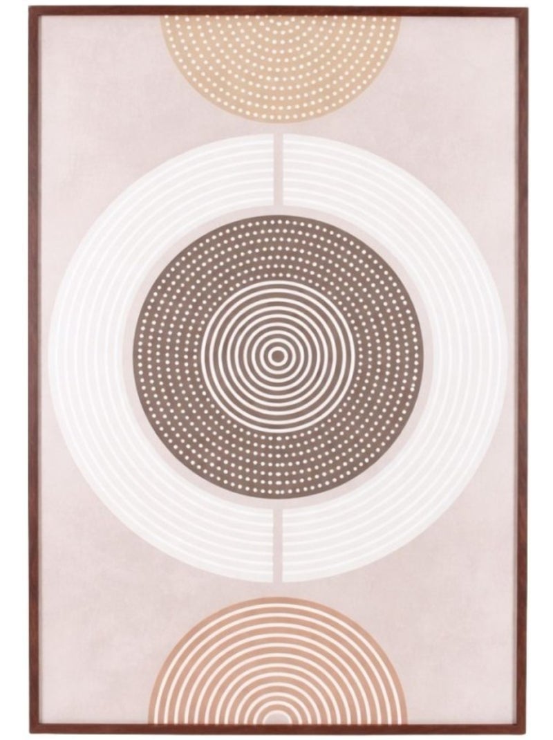 Toile en reliefs à motifs géométriques marrons 60x90cm Marron - Kiabi