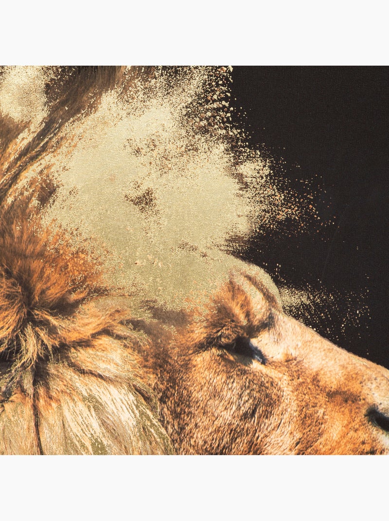 Toile encadrée "Animaux" lion bois 60x90cm Doré - Kiabi