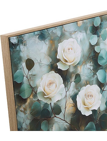 Toile encadrée carrée motifs floraux