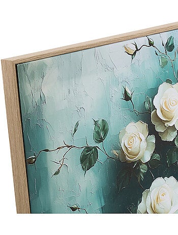 Toile encadrée carrée motifs floraux