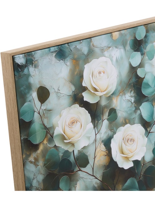 Toile encadrée carrée motifs floraux - Kiabi