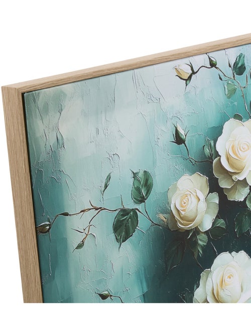 Toile encadrée carrée motifs floraux - Kiabi