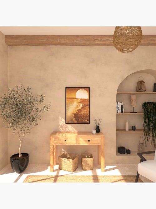 Toile encadrée "Soleil" bois 60x90cm - Kiabi