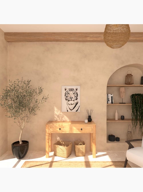 Toile encadrée tigre noir et blanc 50x70cm - Kiabi Toile encadrée tigre noir et blanc 50x70cm - Kiabi