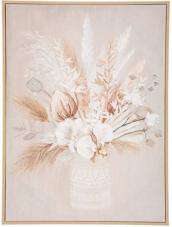 Toile imprimée à motif floral sur cadre en bois tida