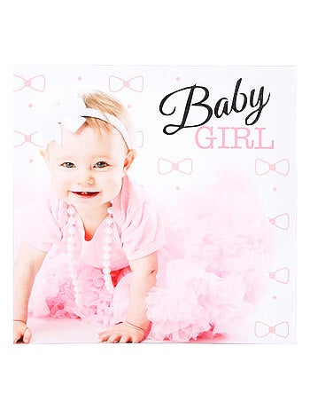 Toile imprimée bébé fun - 28 x 28 cm - Fille