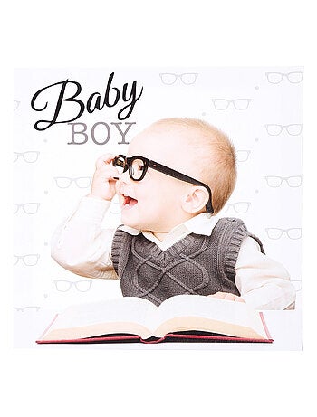 Toile imprimée bébé fun - 28 x 28 cm - Garçon