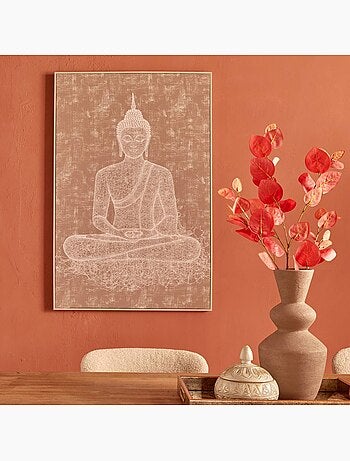 Toile imprimée brodée Bouddha SHANKA