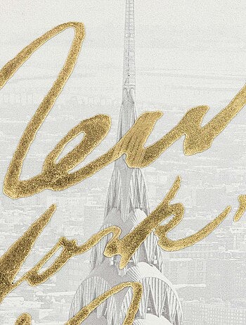 Toile imprimée encadrée à effet alu NEW YORK