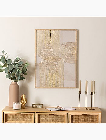 Toile imprimée encadrée abstraite dorée ELIN