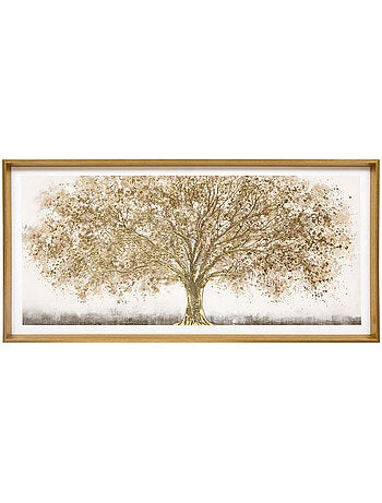 Toile imprimée encadrée arbre doré EKA