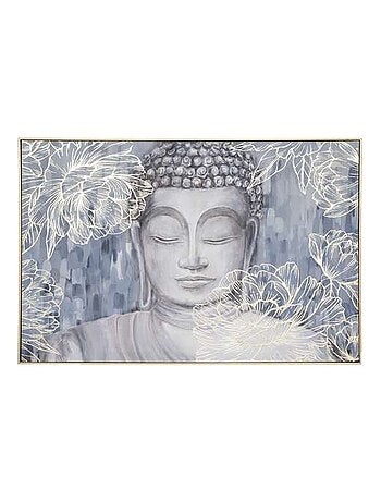 Toile imprimée encadrée Bouddha effet alu