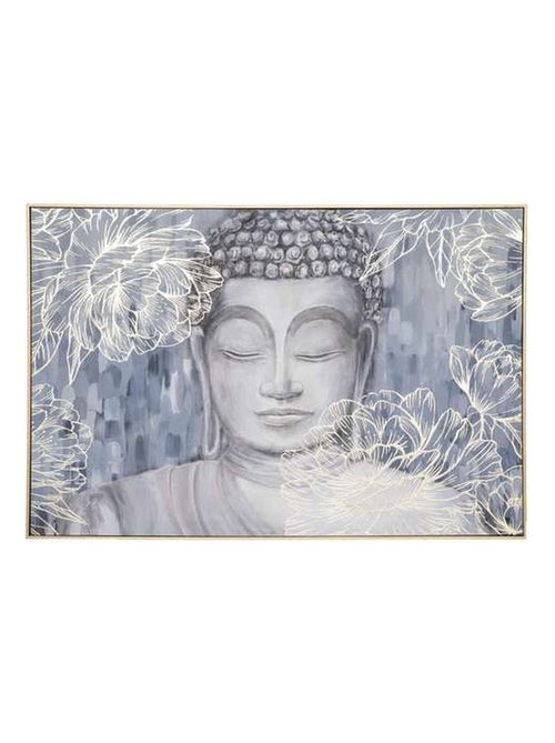 Toile imprimée encadrée Bouddha effet alu - Kiabi