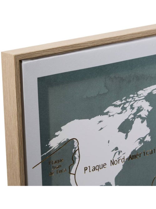 Toile imprimée encadrée carte du monde dorée FANYO - Kiabi