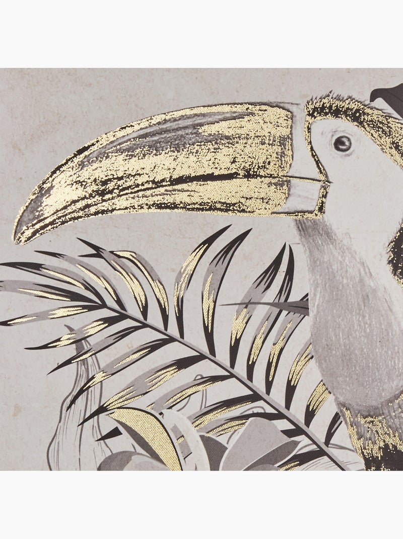 Toile imprimée encadrée oiseau tropical doré RAFI Vert - Kiabi