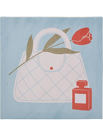 Toile imprimée illustration féminine 28x28cm FRANY
