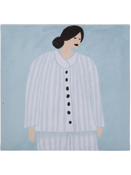 Toile imprimée illustration féminine 28x28cm FRANY - Kiabi