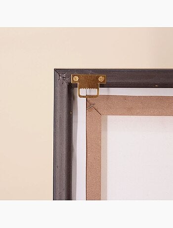 Toile imprimée motifs abstraits 3D marron, beige 45x60cm