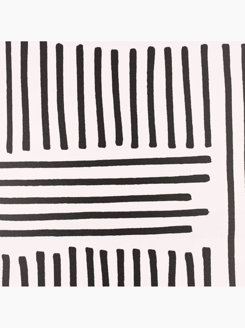 Toile imprimée motifs géométriques noirs et blancs 60x90cm - Kiabi