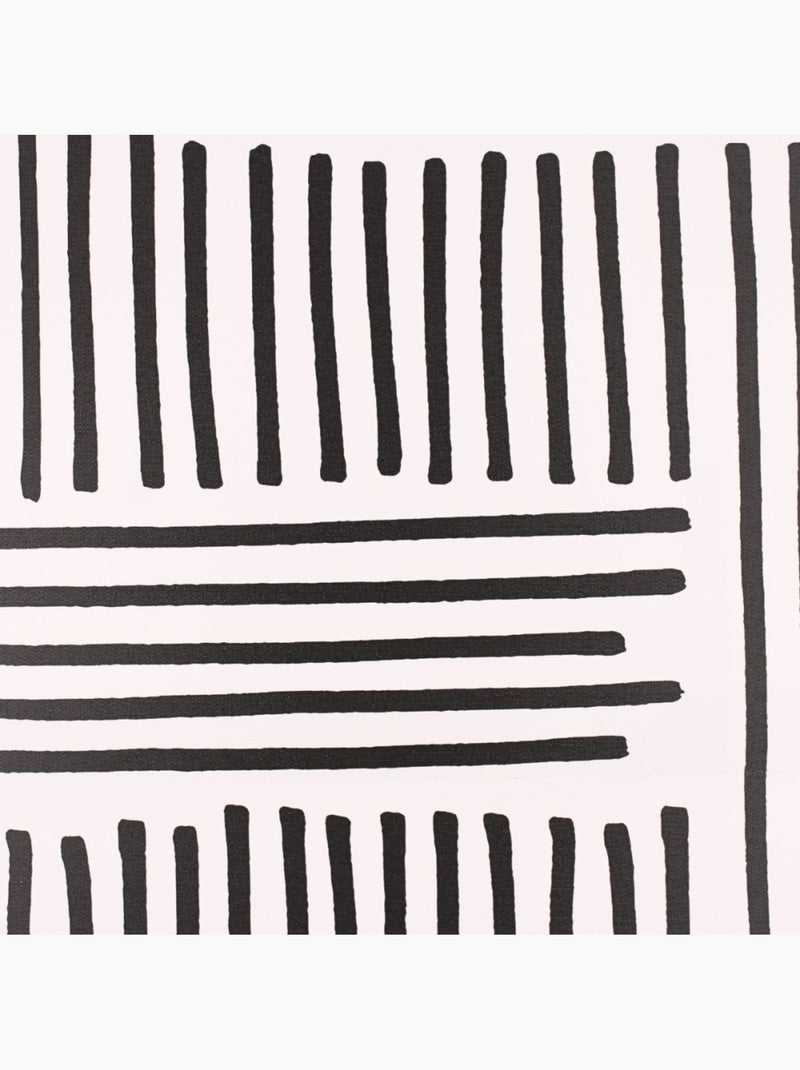 Toile imprimée motifs géométriques noirs et blancs 60x90cm Blanc - Kiabi