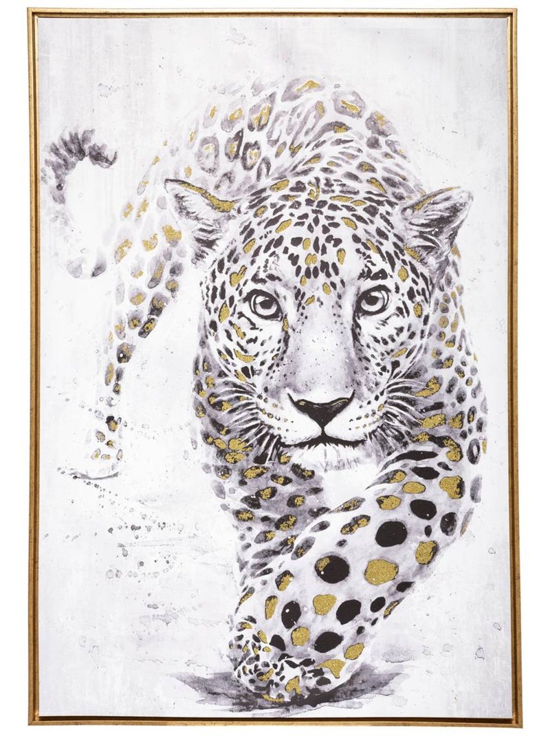 Toile imprimée panthère dorée PANT ANIMAUX Doré - Kiabi