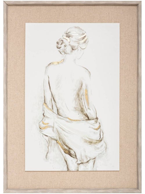 Toile imprimée portrait féminin NAKED - Kiabi