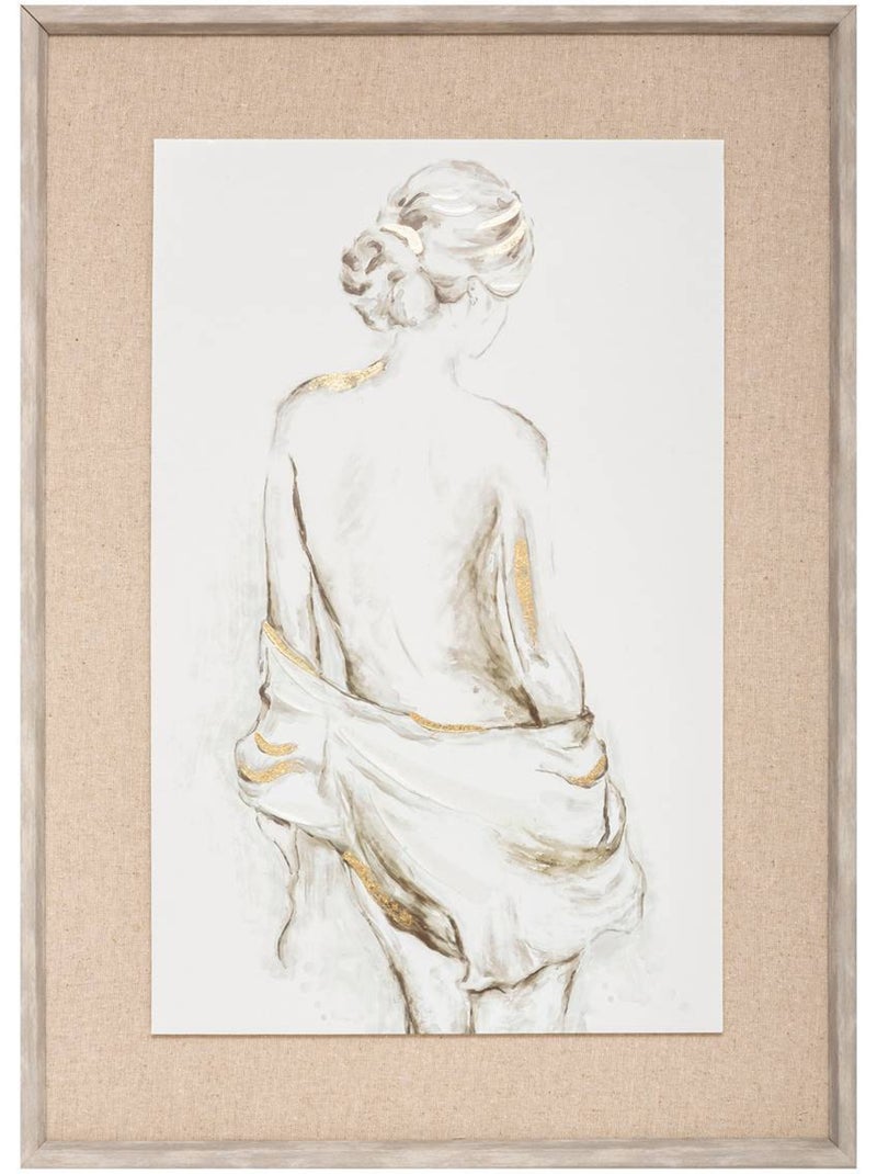 Toile imprimée portrait féminin naked Beige - Kiabi