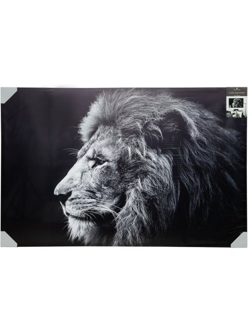 Toile imprimée portrait lion ANIMAUX - Kiabi
