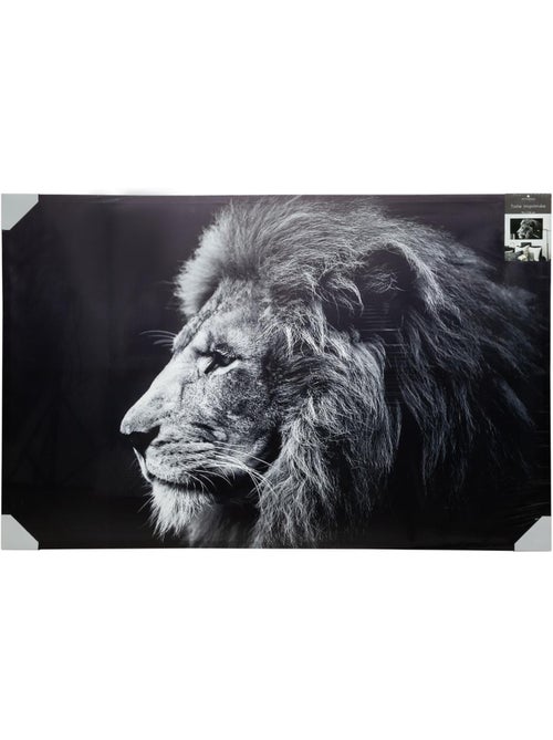 Toile imprimée portrait lion ANIMAUX - Kiabi