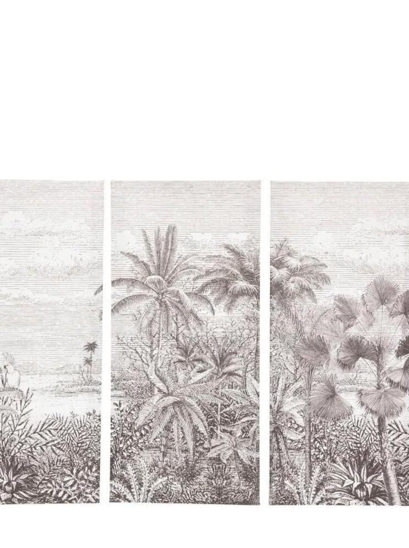 Toile imprimée triptyque Botanique Blanc - Kiabi