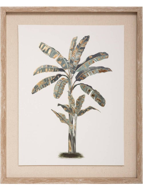 Toile imprimée végétale encadrée effet patiné TIANA - Kiabi
