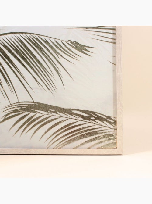 Toile motifs feuilles dorées en reliefs 50x50cm - Kiabi