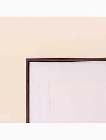 Toile motifs géométriques beiges peinte à la main 60x80cm