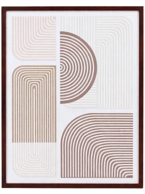 Toile motifs géométriques en relief beige 45x60cm - Kiabi