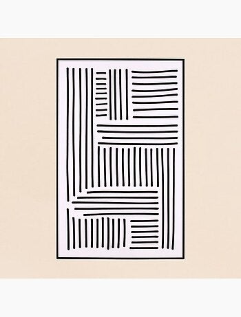 Toile motifs géométriques noirs et blancs 60x90cm