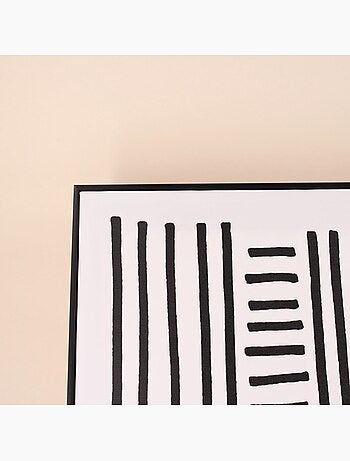 Toile motifs géométriques noirs et blancs 60x90cm