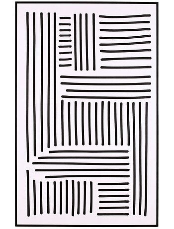 Toile motifs géométriques noirs et blancs 60x90cm