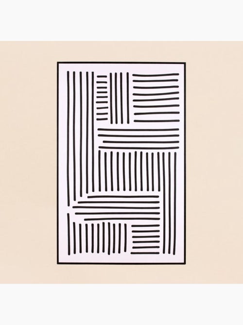 Toile motifs géométriques noirs et blancs 60x90cm - Kiabi