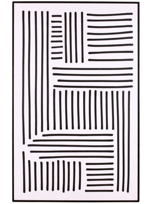 Toile motifs géométriques noirs et blancs 60x90cm - Kiabi